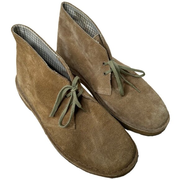Clarks Originals Desert Boots Mens Size 7.5 Tan Sand Suede Crepe Sole Chukka - Picture 1 of 8